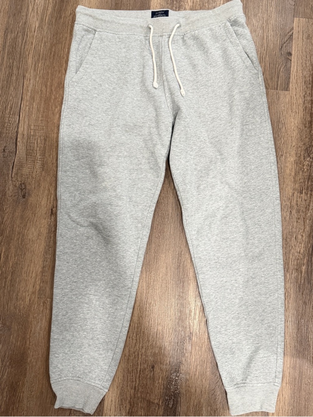 J. Crew Authentic Fleece Sweats in Heather Gray and Cream